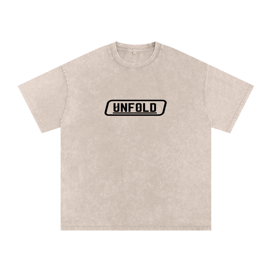 UNFOLD Snow Washed Heavyweight Oversized Cotton Tee